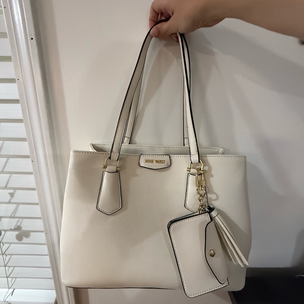 Nine West Cream Shoulder Bag with Matching Pouch